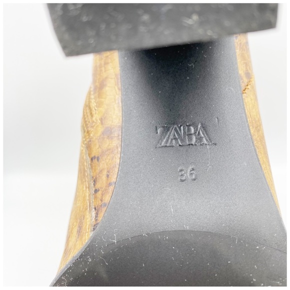 Zara Bloggers Favorite Leather Snake Print Boots‎ Size 36 - Picture 14 of 16